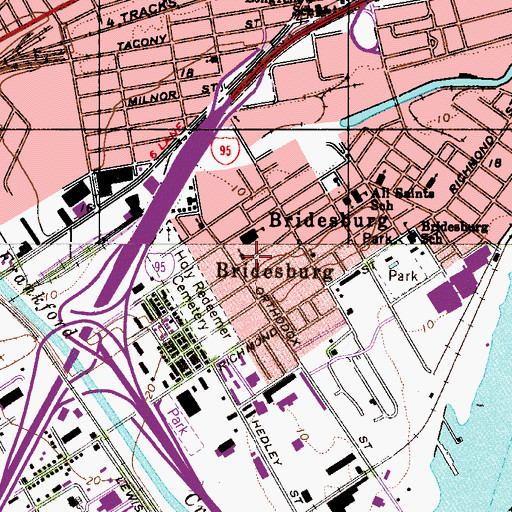 Topographic Map of Most Holy Redeemer Church, PA