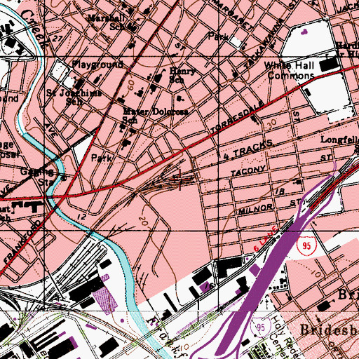 Topographic Map of Frankford Station, PA