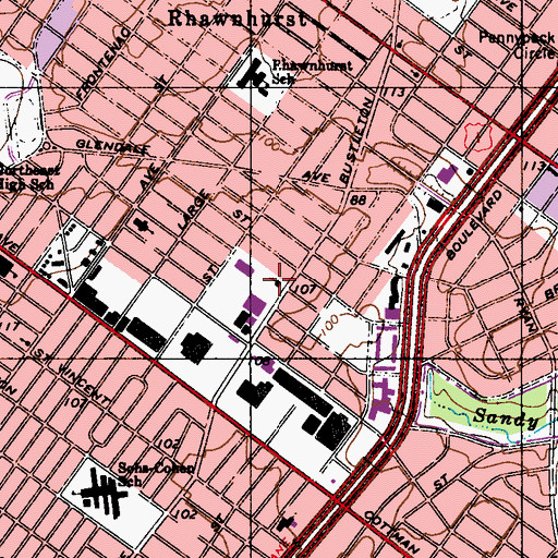 Topographic Map of Ner Zedek Ezrath Israel Temple, PA