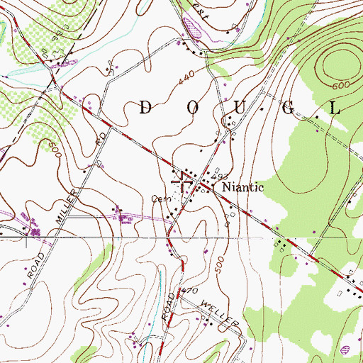 Topographic Map of Christ Union Cemetery, PA