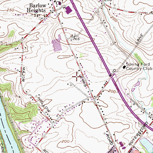 Topographic Map of Bible Fellowship Church, PA
