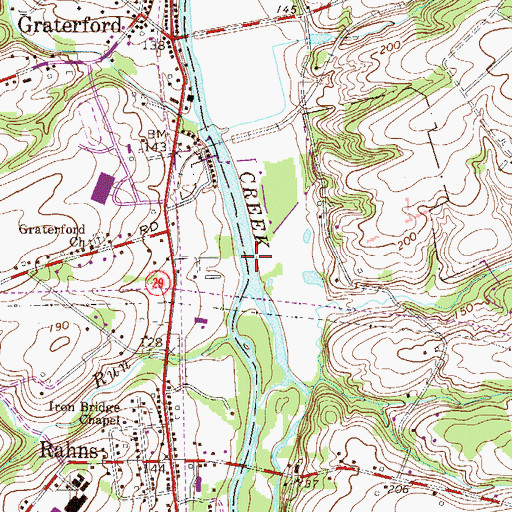 Topographic Map of Perkiomen Park, PA