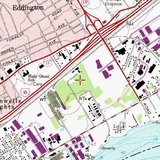 Topographic Map of I-95 Industrial Park, PA