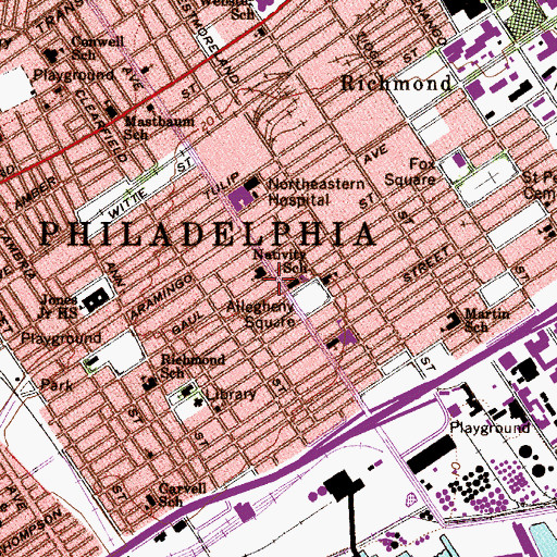 Topographic Map of Our Lady Help of Christians Church, PA