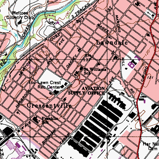 Topographic Map of Lawndale Community Hospital, PA