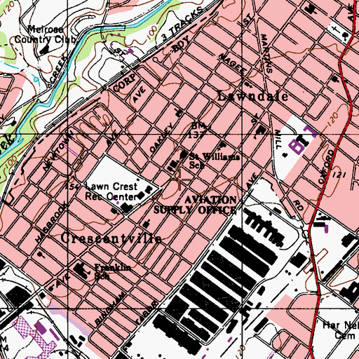 Topographic Map of Lawndale Community Hospital, PA