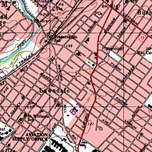 Topographic Map of Oxford Hospital, PA