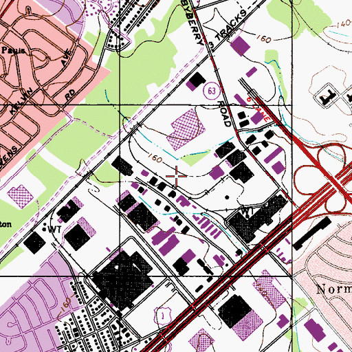 Topographic Map of Bennett Industrial Park, PA