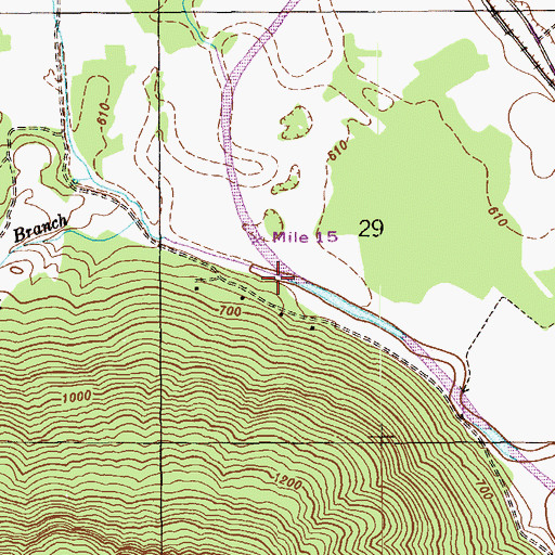 Topographic Map of Jacoway Branch, AL