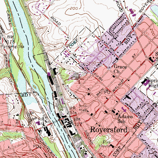 Topographic Map of Humane Church, PA