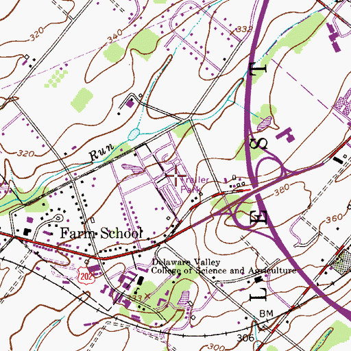 Topographic Map of Colonial Trailer Park, PA