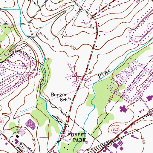 Topographic Map of Fairwood, PA
