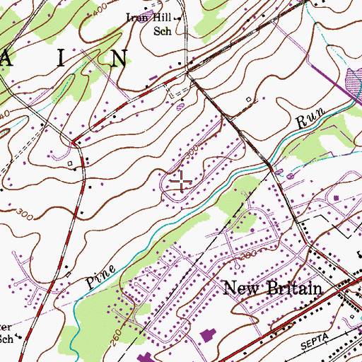 Topographic Map of Brookdale, PA