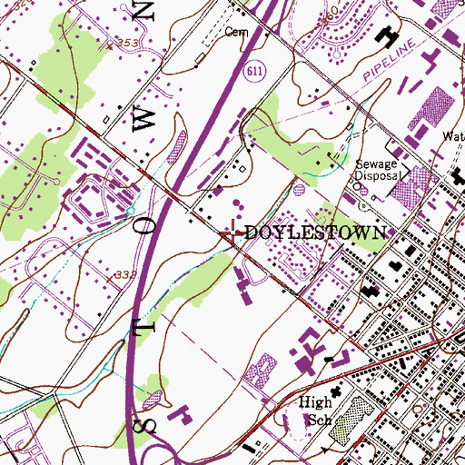 Topographic Map of Westwyk, PA