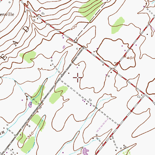 Topographic Map of Durham Lea, PA