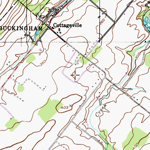 Topographic Map of Valley View Village, PA