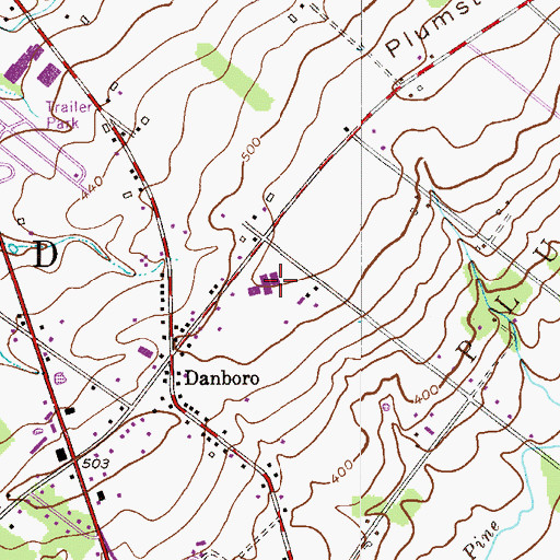 Topographic Map of Gayman Elementary School, PA
