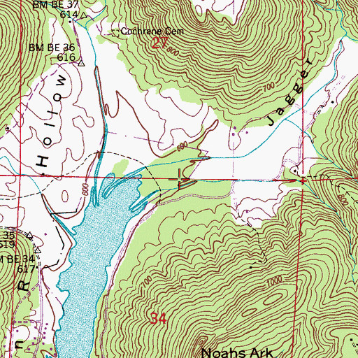 Topographic Map of Jagger Hollow, AL