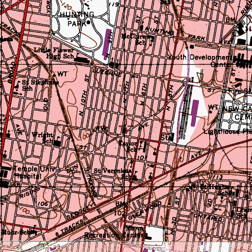 Topographic Map of Our Lady of Pompeii Church, PA