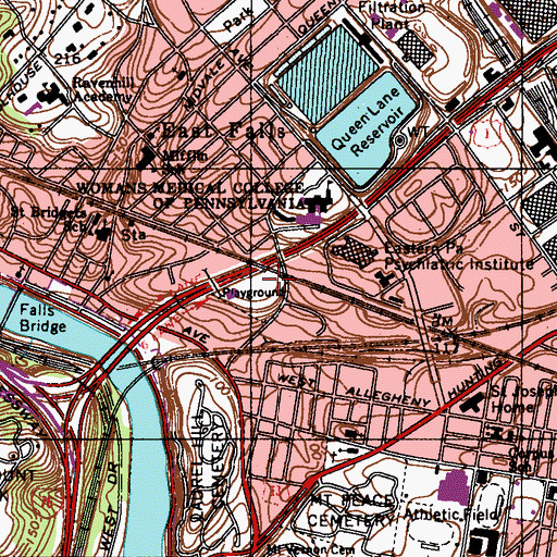 Topographic Map of Scotts Playground, PA