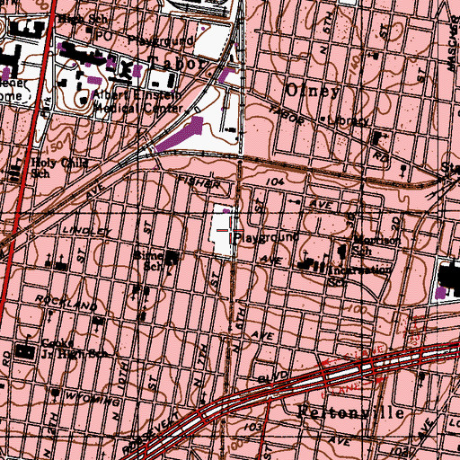 Topographic Map of Lindley Playground, PA