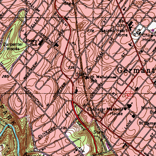 Topographic Map of Upsal Station, PA