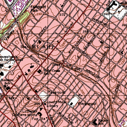 Topographic Map of Sedgwick Station, PA