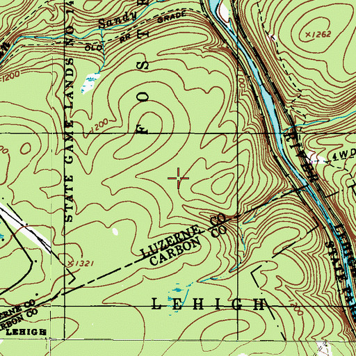 Topographic Map of State Game Lands Number 149, PA
