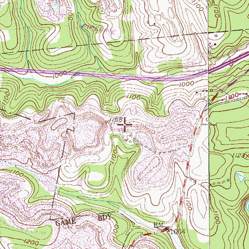 Topographic Map of State Game Lands Number 117, PA