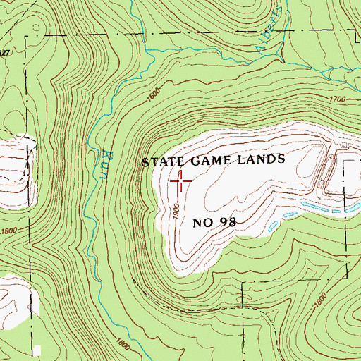 Topographic Map of State Game Lands Number 98, PA