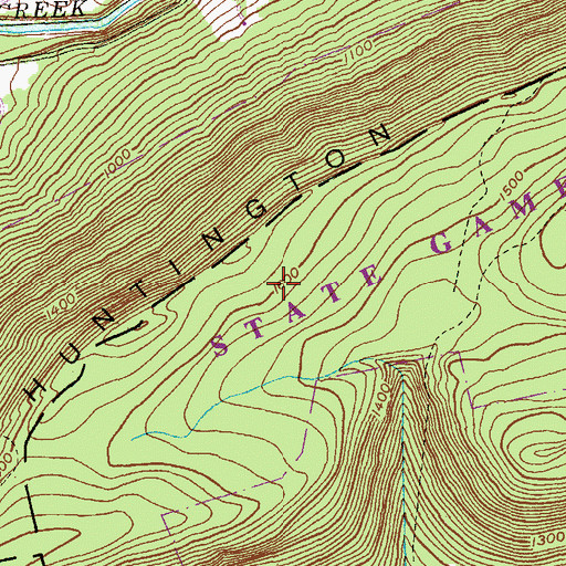 Topographic Map of State Game Lands Number 55, PA