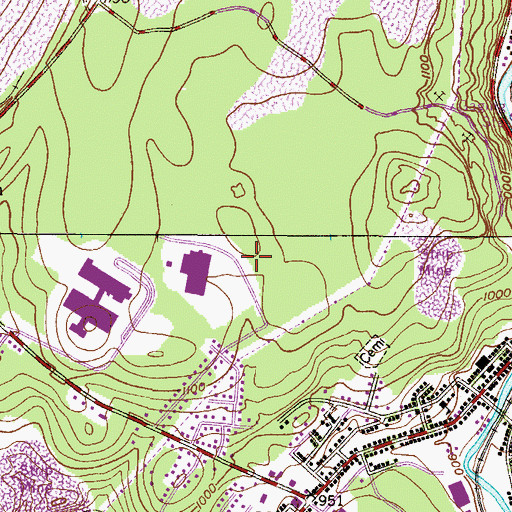 Topographic Map of Valley View High School, PA