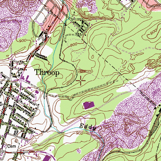 Topographic Map of Mid Valley Secondary Center, PA