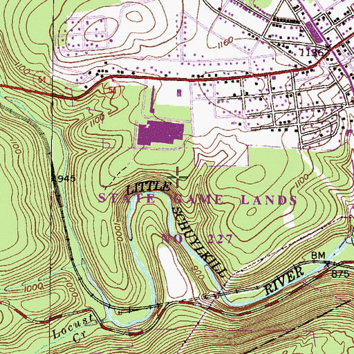 Topographic Map of State Game Lands Number 227, PA