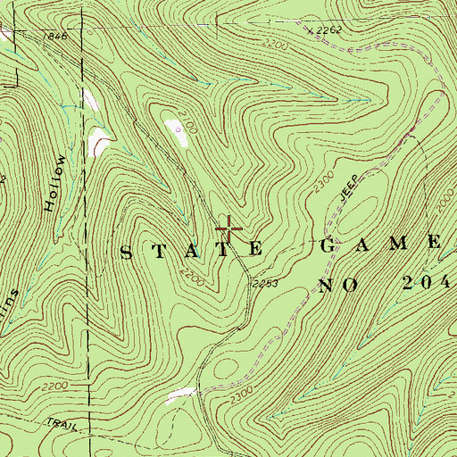 Topographic Map of State Game Lands Number 204, PA