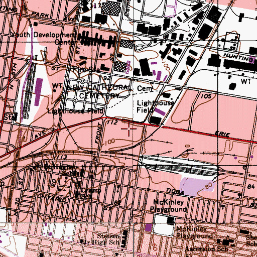 Topographic Map of Lighthouse Field, PA