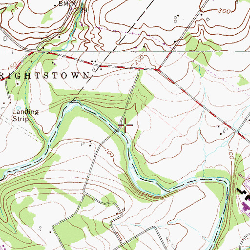 Topographic Map of Scholfield Covered Bridge, PA