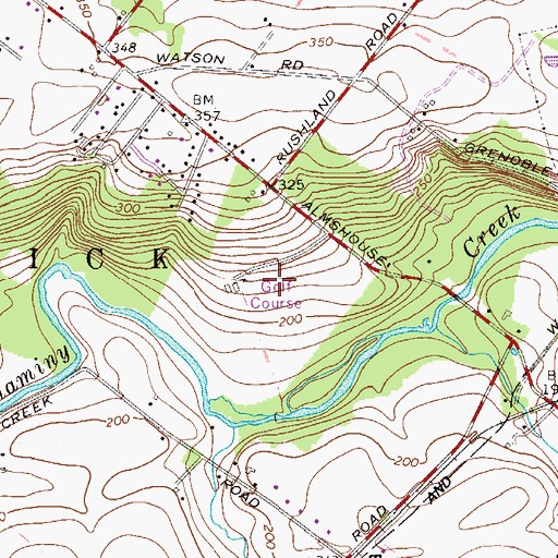 Topographic Map of Neshaminy Valley Golf Course, PA