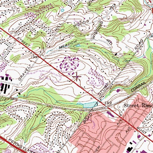 Topographic Map of Trowbridge, PA