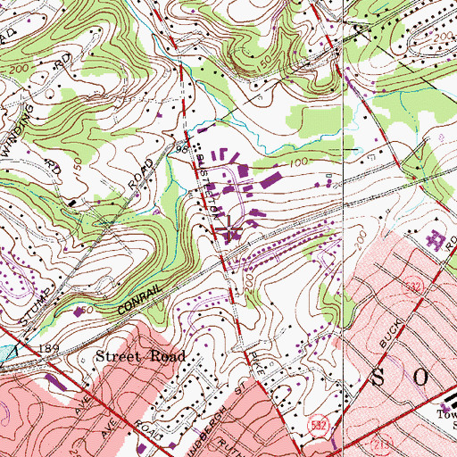 Topographic Map of Feasterville Industrial Park, PA