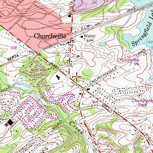 Topographic Map of Childtowne Montessori School, PA