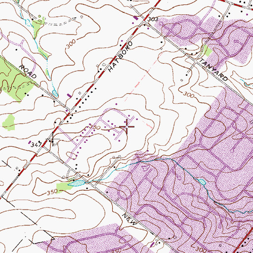 Topographic Map of Hampton Hills, PA