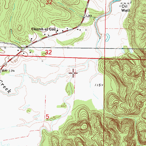 Topographic Map of James Creek, AL
