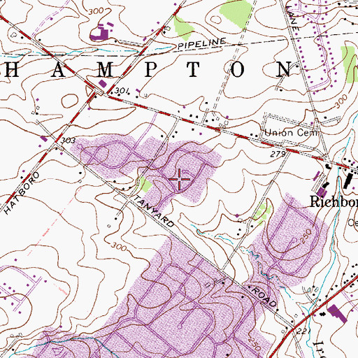 Topographic Map of Richboro Farms, PA