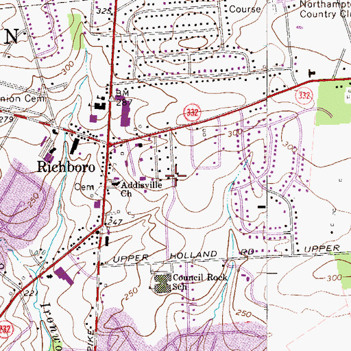 Topographic Map of Willows, PA