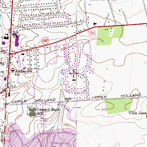 Topographic Map of Long Lane Farms, PA