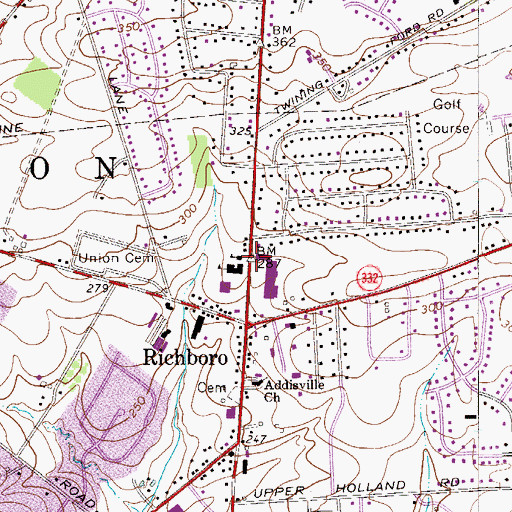 Topographic Map of Richboro Elementary School, PA