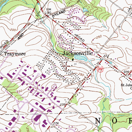 Topographic Map of Traymore Manor, PA