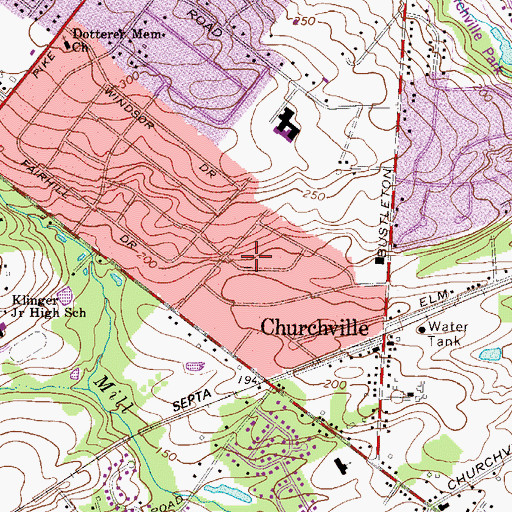 Topographic Map of Hillside Manor, PA