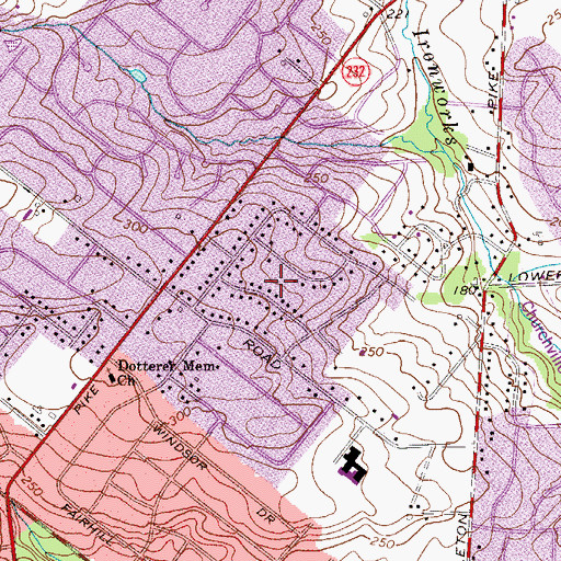 Topographic Map of Northampton Hills, PA